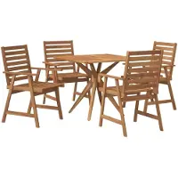 vidaXL Ensemble de jardin 5 pièces en bois massif d'acacia
