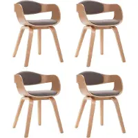 vidaXL Chaises de salle à manger 4 pcs. Bois courbé et tissu taupe