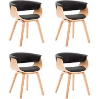 vidaXL Chaises de salle à manger 4 pcs. noir bois courbé et similicuir