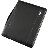 Alassio Organisateur SALERNO , format A4, nylon, avec bloc d'écriture A4, noir