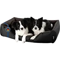 BedDog Lit pour chien LUPI Coussin pour chien lavable,BLACK-FIELD (noir/marron),(XXL) ca. 120x85x23cm