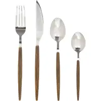 Secret De Gourmet Set de couverts AMAZONIE, 24 éléments, avec manche en bois