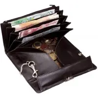 Alassio Kellnerbörse, aus Nappa-Leder, schwarz 6 Scheinfächer, Münzfach, Reißverschlussfach (42080)