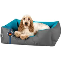 BedDog Lupi Lit Pour Chien, Panier Corbeille, Coussin De Chien [M Env. 70x55cm, Blue-Rock (Gris/Bleu)]