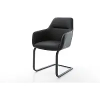 DELIFE Cantilever Pejo-Flex cuir de vache noir pied cantilever plat noir ressorts ensachés