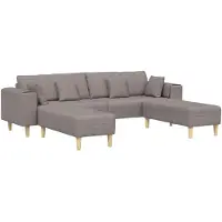 vidaXL Canapé avec coussins 3 pcs tissu taupe