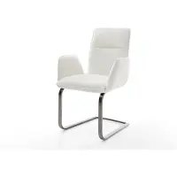 DELIFE Cantilever Vinja-Flex bouclé doux beige pied cantilever plat grafiete