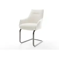 DELIFE Cantilever Alja-Flex avec accoudoirs bouclé doux beige pied cantilever plat grafiete resorts ensachés