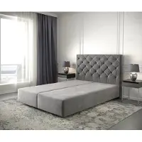 DELIFE Cadre de sommier Dream-Great 160x200 Microfibre Taupe