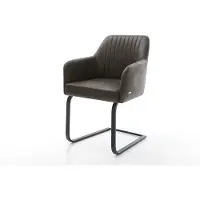 DELIFE Cantilever Greg-Flex microvelours anthracite vintage pied cantilever plat noir ressorts ensachés