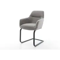 DELIFE Cantilever Pejo-Flex tissu structuré doux gris pied cantilever plat noir resorts ensachés