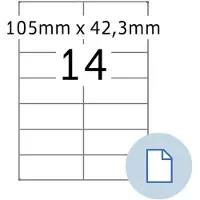 Herma Étiquettes de feuille 8414, adhésives en permanence, imprimables, L 105 x H 42,3 mm, papier, blanc, 7000 pièces/500 feuilles