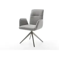 DELIFE Chaise-pivotante Vinja-Flex tissu structuré doux gris pied croisé large grafiete pivotement sur 360° fonction bascule