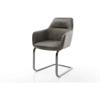DELIFE Cantilever Pejo-Flex microvelours gris antique pied cantilever plat grafiete ressorts ensachés