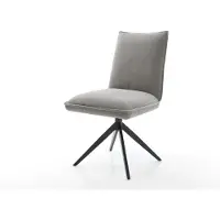 DELIFE Chaise-pivotante Lelio-Flex tissu structuré doux gris pied croisé large noir pivotement sur 360° fonction bascule resorts ensachés