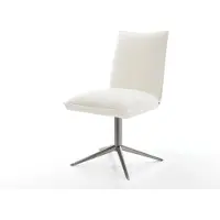 DELIFE Chaise-pivotante Lelio-Flex bouclé doux beige pied de chaise 4 branches grafiete pivotement sur 360° fonction bascule resorts ensachés