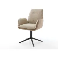 DELIFE Chaise-pivotante Zoa-Flex tissu mixte couleur boue pied de chaise 4 branches noir pivotement sur 360° fonction bascule ressorts ensachés