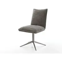 DELIFE Chaise-pivotante Lelio-Flex bouclé doux couleur boue pied de chaise 4 branches grafiete pivotement sur 360° fonction bascule resorts ensachés