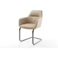 DELIFE Cantilever Pejo-Flex microvelours beige vintage pied cantilever plat grafiete ressorts ensachés