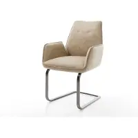 DELIFE Cantilever Zoa-Flex microvelours beige vintage pied cantilever plat grafiete ressorts ensachés