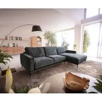 DELIFE Canapé-d'angle Sottil 290 x 165cm chenille gris Recamière droite