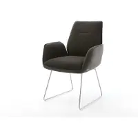 DELIFE Chaise-de-salle-à-manger Zoa-Flex tissu mixte noir pied trapèze roestvrij staal ressorts ensachés