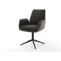 DELIFE Chaise-pivotante Zoa-Flex tissu mixte noir pied de chaise 4 branches noir pivotement sur 360° fonction bascule ressorts ensachés