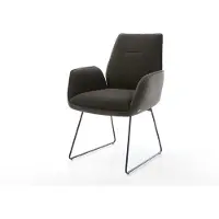 DELIFE Chaise-de-salle-à-manger Zoa-Flex tissu mixte noir pied trapèze noir ressorts ensachés