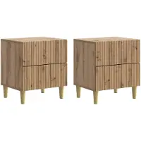 vidaXL Cabinet de chevet 2 pcs Chêne artisanal 43 x 34,5 x 48 cm