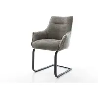 DELIFE Cantilever Alja-Flex avec accoudoirs bouclé doux couleur boue pied cantilever plat noir resorts ensachés
