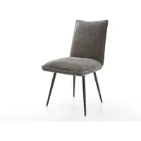 DELIFE Chaise-de-salle-à-manger Lelio-Flex bouclé doux couleur boue 4 pieds coniques noir resorts ensachés