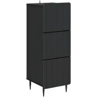 vidaXL Armoire à tiroirs Noir 33 x 34,5 x 92 cm Bois d'ingénierie