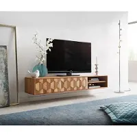 DELIFE Buffet bas Fevo 160 cm acacia nature 2 portes flottant