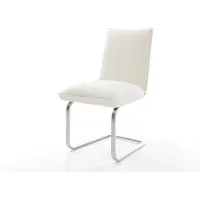 DELIFE Cantilever Lelio-Flex bouclé doux beige pied cantilever plat acier inoxydable resorts ensachés