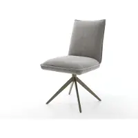 DELIFE Chaise-pivotante Lelio-Flex tissu structuré doux gris pied croisé large aspect titane pivotement sur 360° fonction bascule resorts ensachés