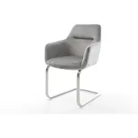 DELIFE Cantilever Pejo-Flex velours gris pied cantilever plat acier inoxydable brossé ressorts ensachés