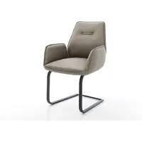 DELIFE Cantilever Zoa-Flex cuir de vache couleur boue pied cantilever plat noir ressorts ensachés
