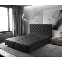 DELIFE Cadre-de-sommier Dream-Great 160x200 Microfibre Anthracite Vintage