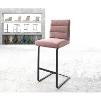 DELIFE Chaise-de-bar Pela-Flex velours rosé chaise cantilever métal plat