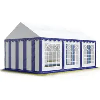 TOOLPORT 3x6 m Tente de réception / Barnum bleu-blanc toile de haute qualité PVC 700 N
