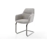 DELIFE Cantilever Pejo-Flex côtelé gris argenté pied cantilever plat grafiete ressorts ensachés