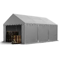 Sonstiges TOOLPORT Tente de stockage 4x6 m abri bâche PVC 750 N imperméable gris avec cadre de sol