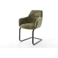 DELIFE Cantilever Pejo-Flex chenille olive pied cantilever plat noir ressorts ensachés