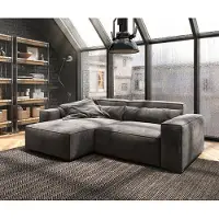 DELIFE Canapé d'angle Sirpio 230x155 cm Microfibre Marron Kaki Recamiere variable