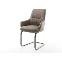 DELIFE Cantilever Zelia-Flex mit Armlehnen microvelours taupe vintage pied cantilever plat grafiete ressorts ensachés