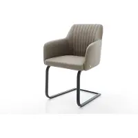 DELIFE Cantilever Greg-Flex cuir de vache couleur boue pied cantilever plat noir ressorts ensachés