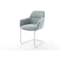 DELIFE Cantilever Pejo-Flex chenille bleu pastel pied cantilever plat blanc ressorts ensachés