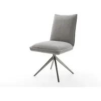 DELIFE Chaise-pivotante Lelio-Flex tissu structuré doux gris pied croisé large grafiete pivotement sur 360° fonction bascule resorts ensachés