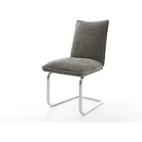 DELIFE Cantilever Lelio-Flex bouclé doux couleur boue pied cantilever plat acier inoxydable resorts ensachés