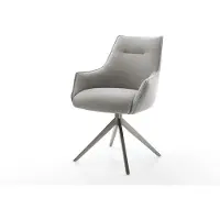 DELIFE Chaise-pivotante Alja-Flex avec accoudoirs tissu structuré doux gris pied croisé large grafiete pivotement sur 360° fonction bascule resorts ensachés